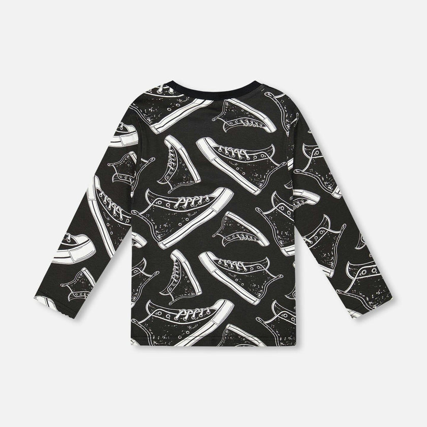 Long Sleeve Organic Cotton Allover Print Tee