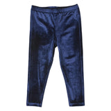 Girls Velour Legging - Navy