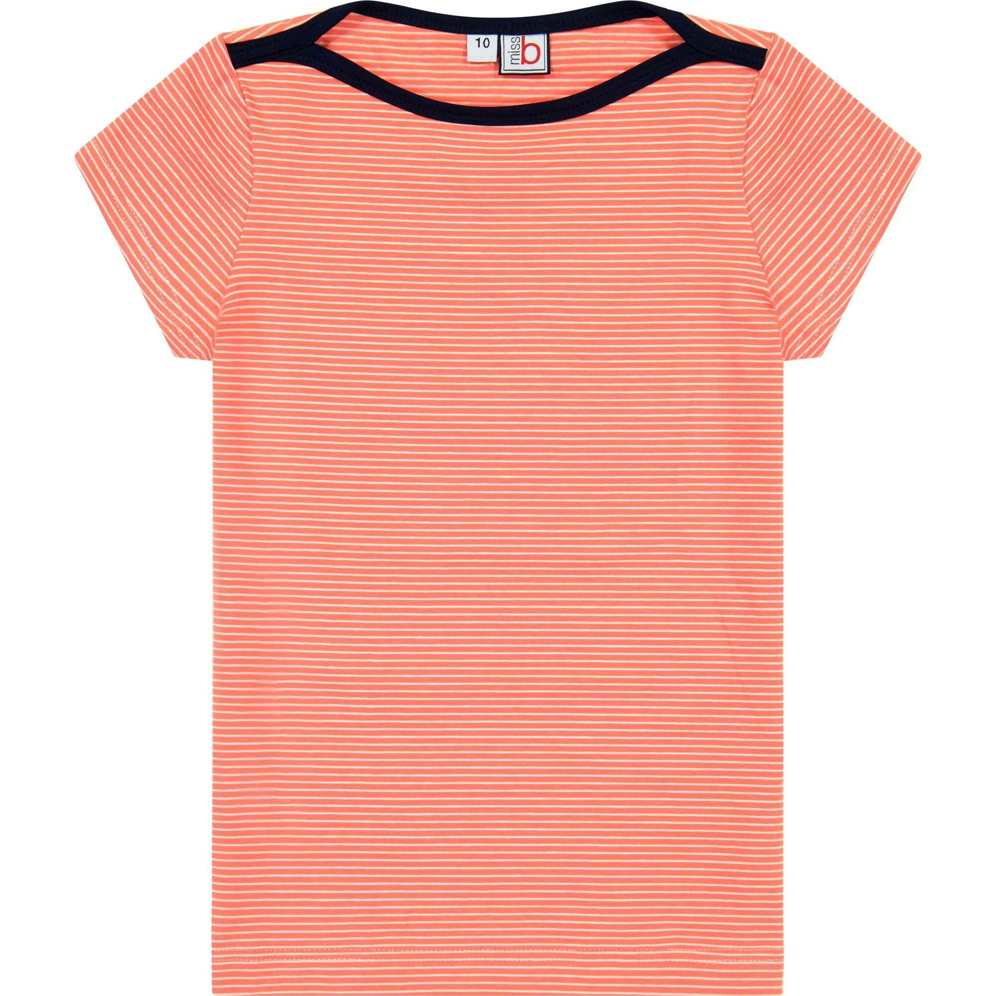 Nina Cap Sleeve Bateau Tee, Melon Ministripe