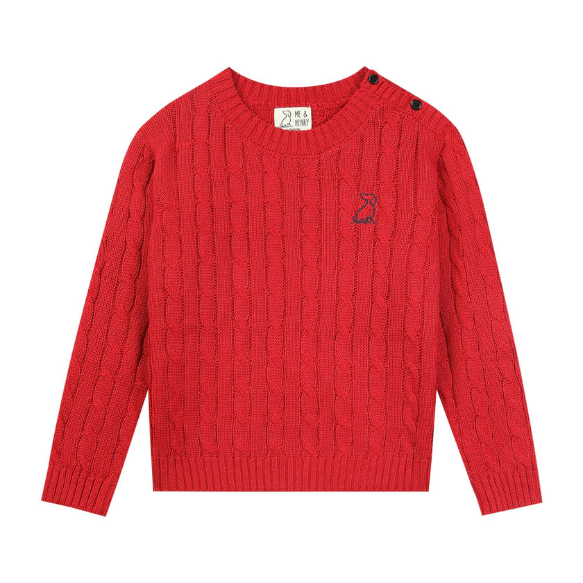 CLASSY red cable sweater