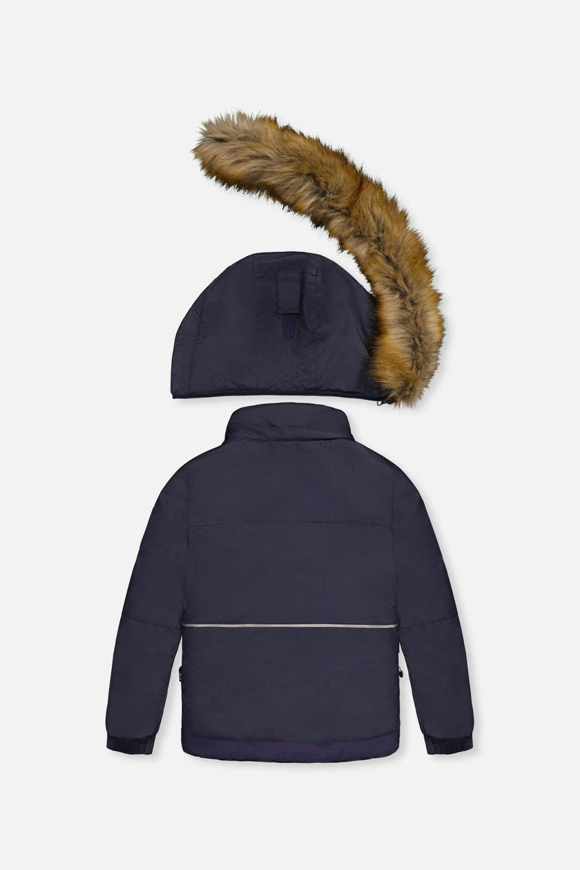 Two Piece Play Snowsuit Navy Blue With Brown Pants