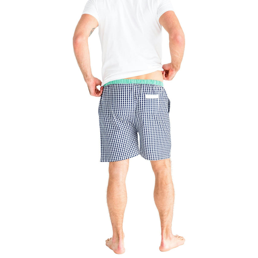 Men's Hepburn Gingham Navy Sleep Shorts