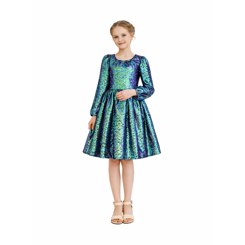 Emerald Iridescent Sequin Dress