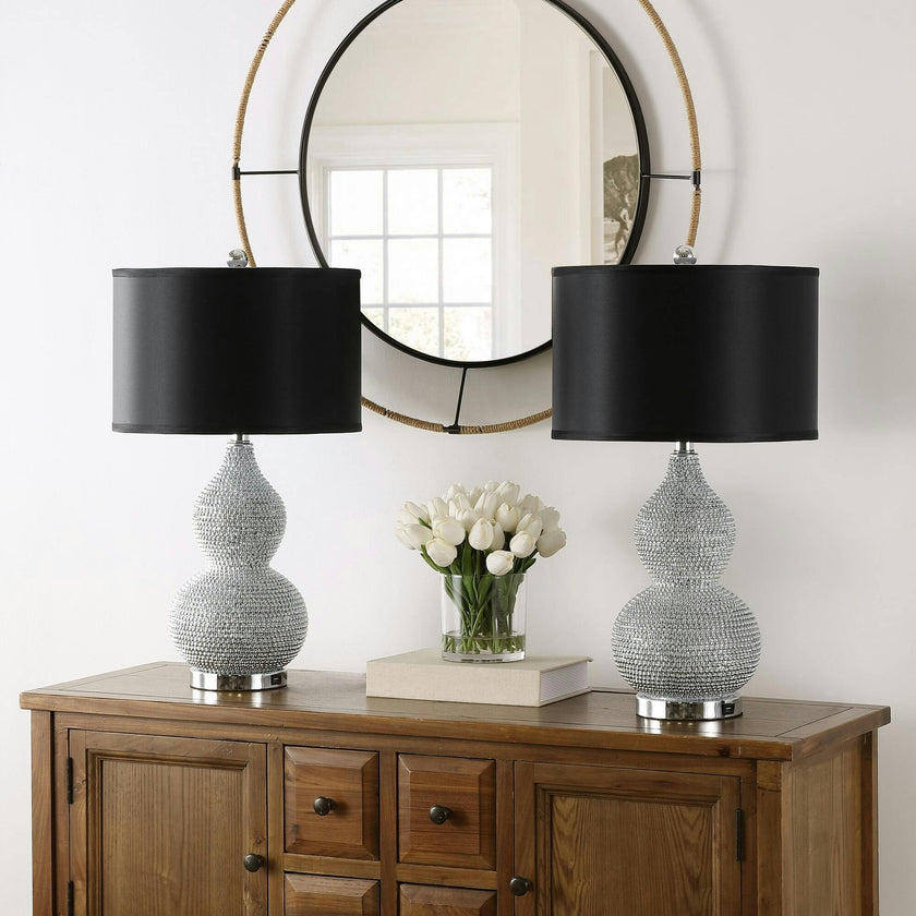 Nicole Bead Base Table Lamps With USB Port