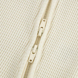 Vanilla Waffle Zipper Footed Romper