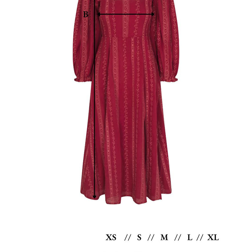 Arden Dress in Garnet