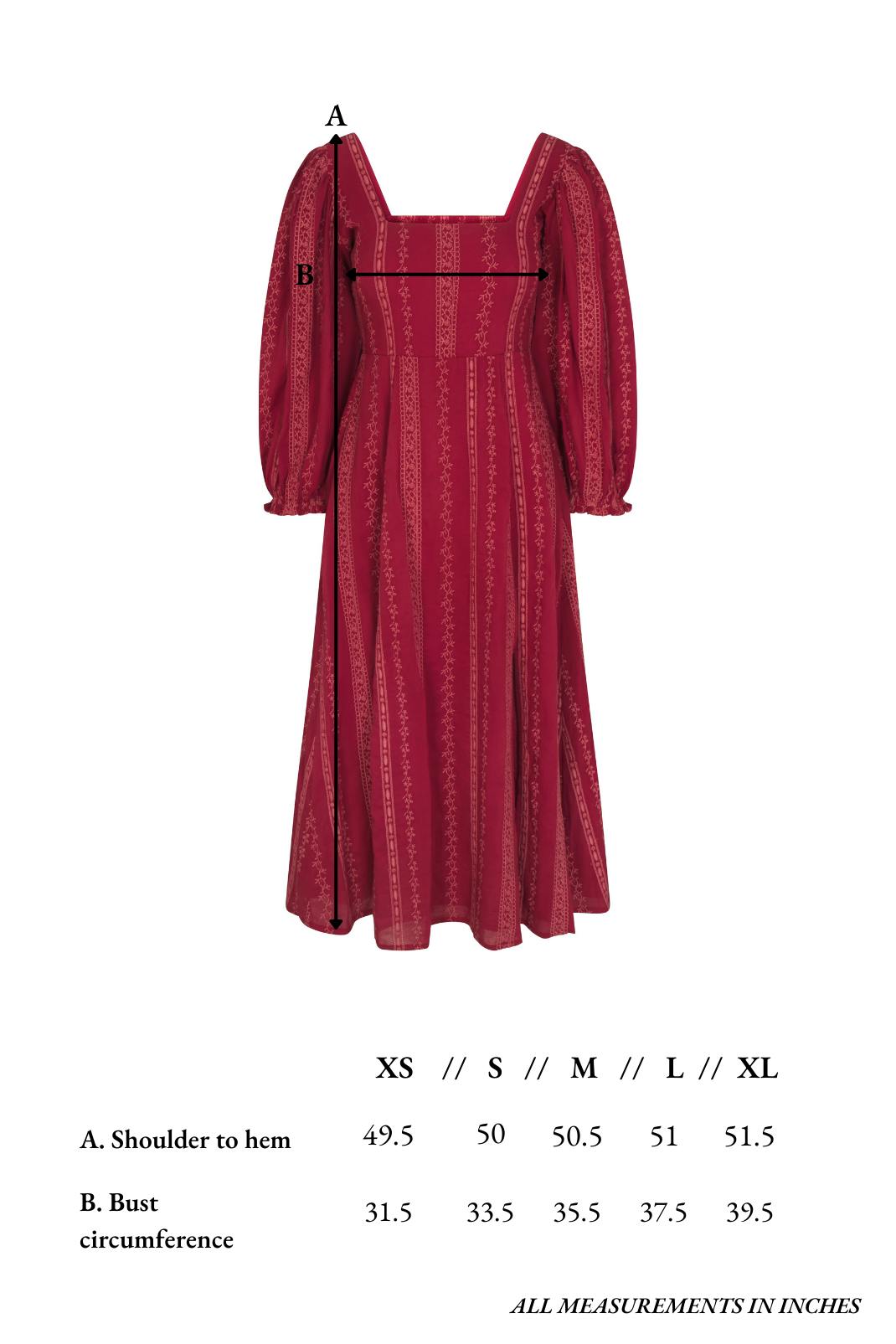 Arden Dress in Garnet