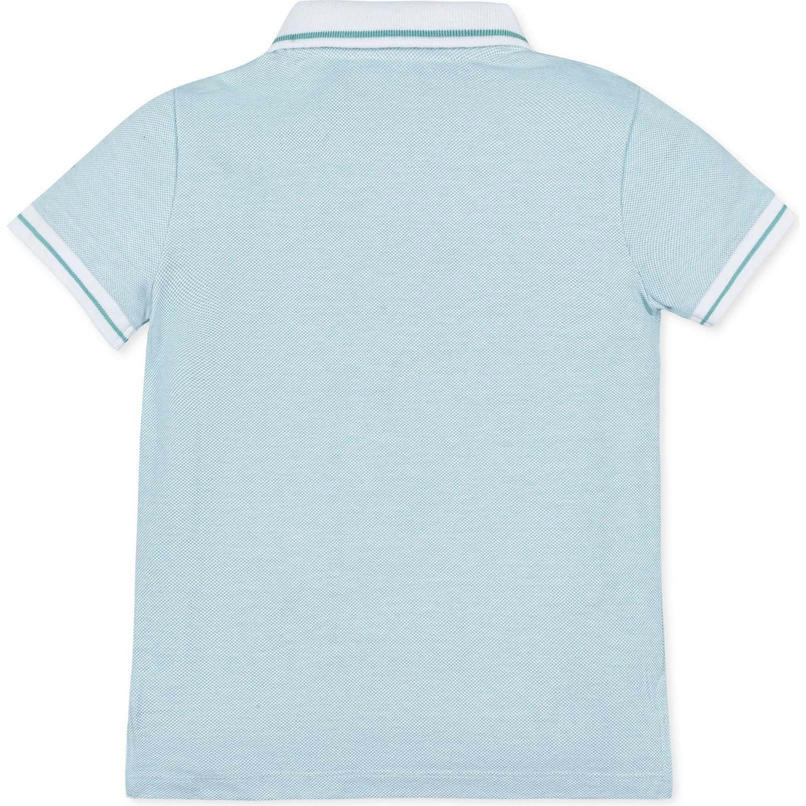 Organic Short Sleeve Knit Pique Polo Shirt, Blue