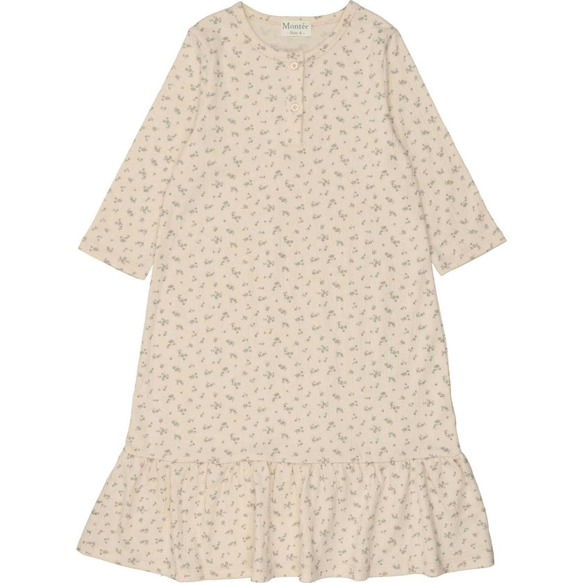 Printed Gauze 3-Quarter Sleeve Dress
