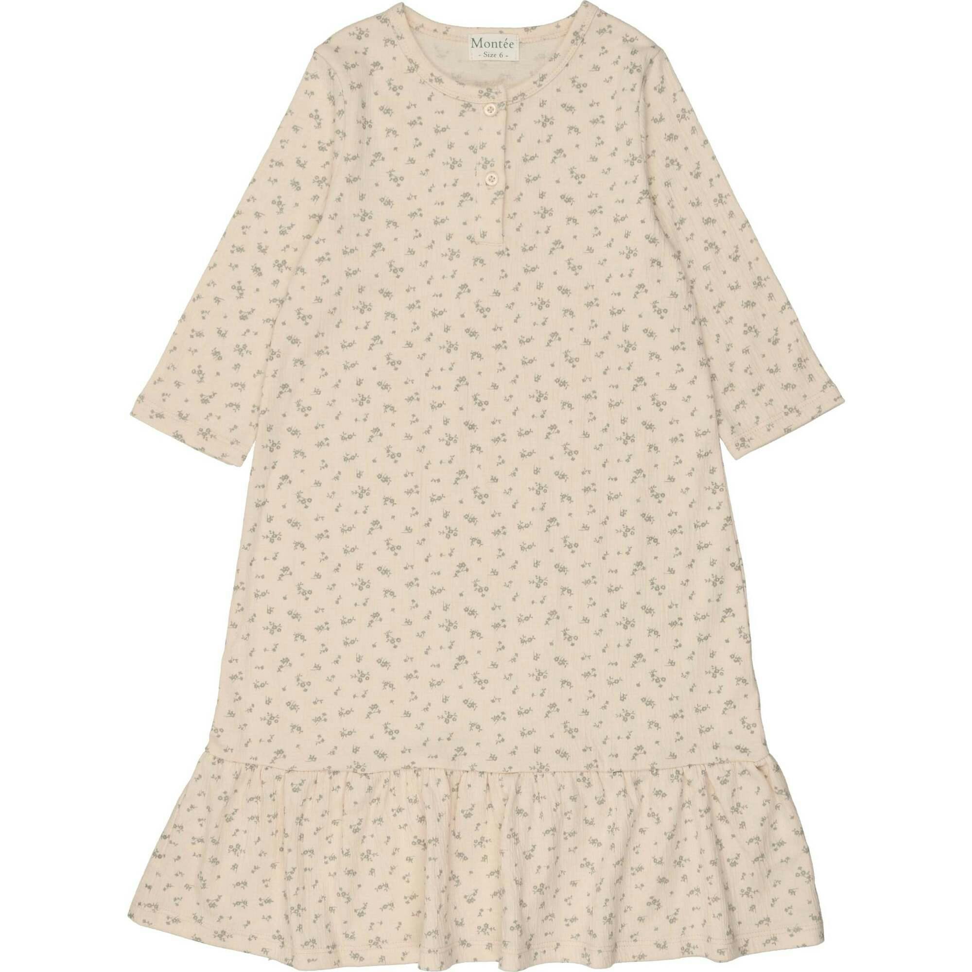 Printed Gauze 3-Quarter Sleeve Dress