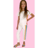 White Rainbow Sequin 2-Piece Jogger Set