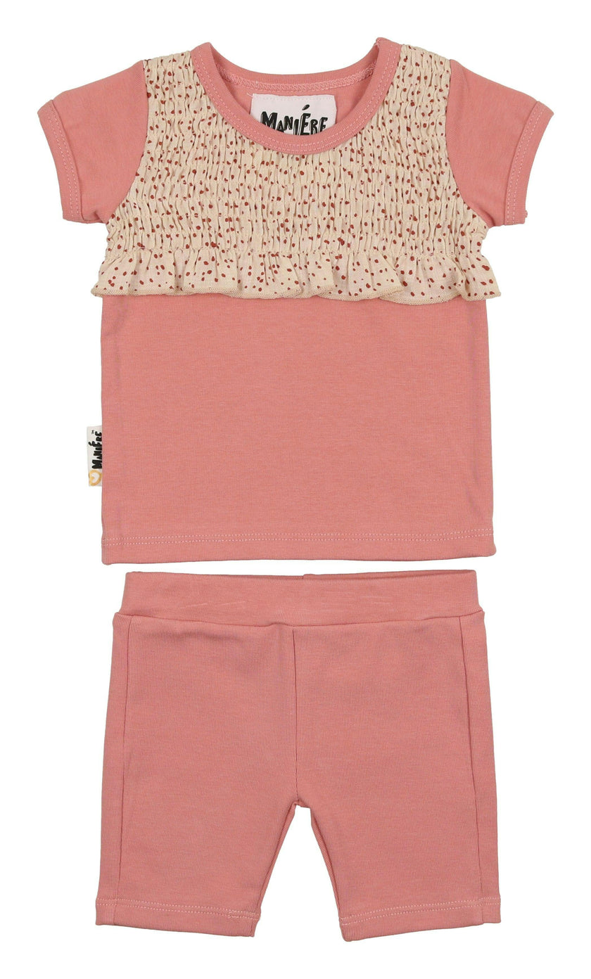 Speckled Smocked Top & Short Set