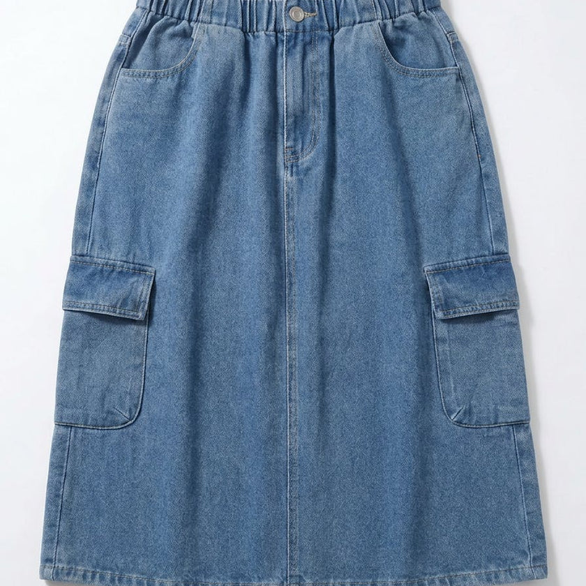 Denim Cargo Skirt