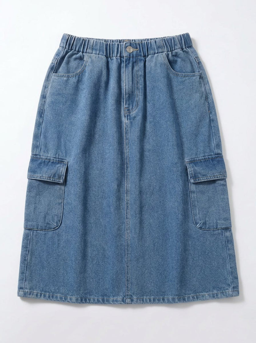 Denim Cargo Skirt