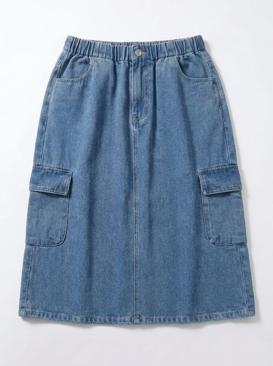 Denim Cargo Skirt