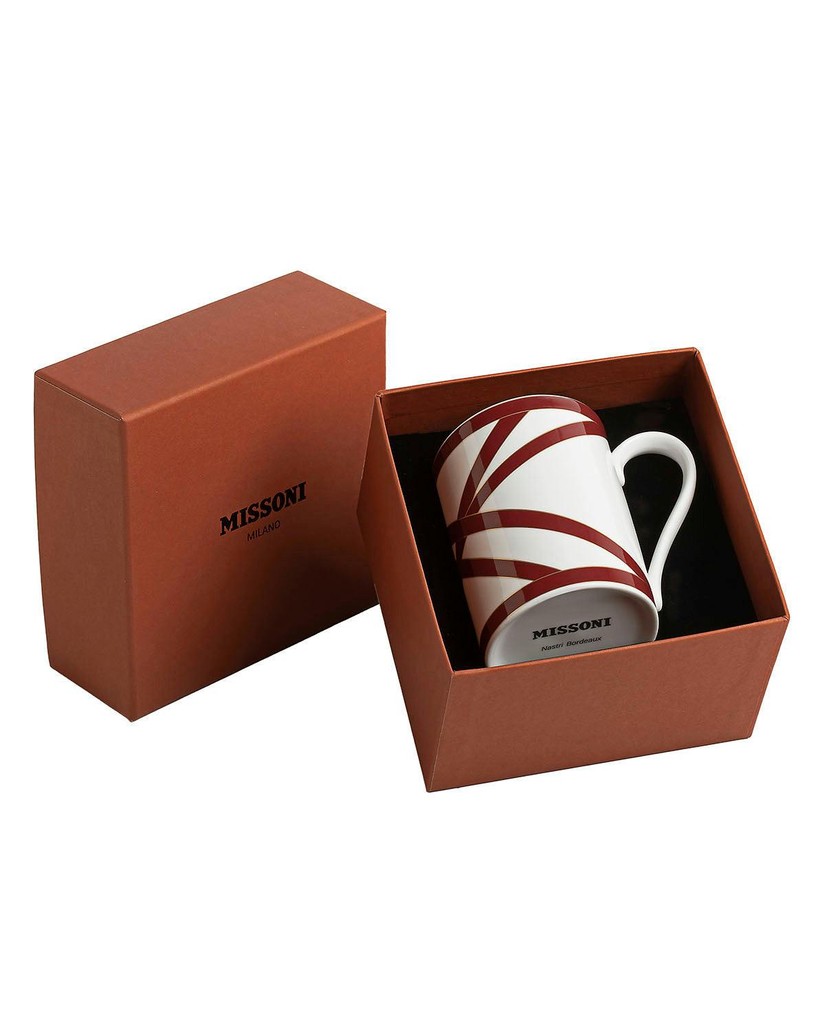 Mug Cup NASTRI in Luxury Box Bordeaux diam. 3