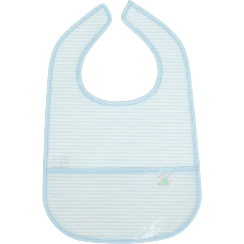 The Wipe It Bib in Light Blue Stripe