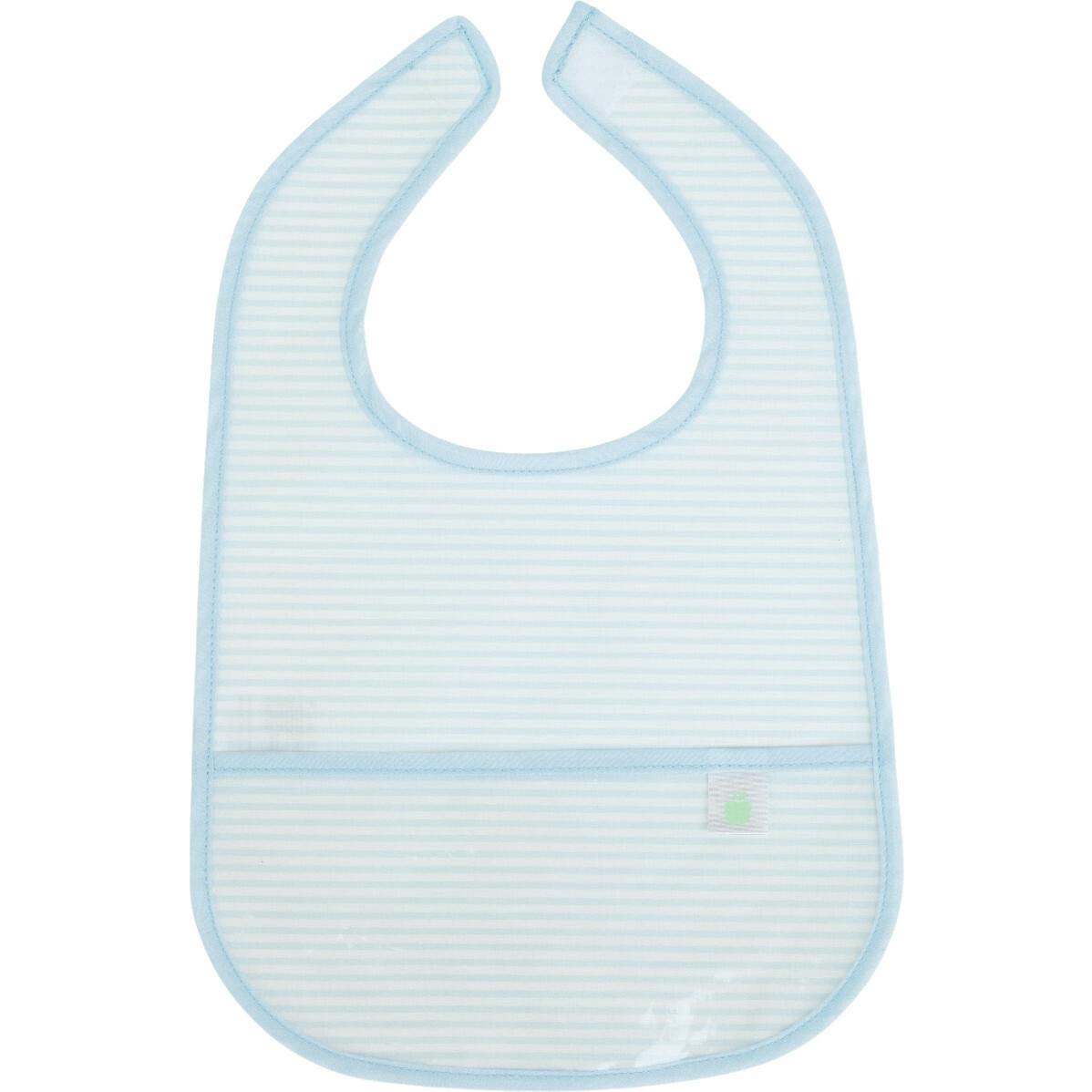 The Wipe It Bib in Light Blue Stripe