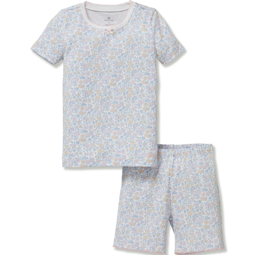 Kid's Pima Snug Fit Short Set in Fleur Blanche