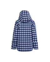 Kids Winter Coat in Navy Gingham