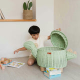Dinosaur Handcrafted Rattan Storage Basket Mint Green - Large Wicker