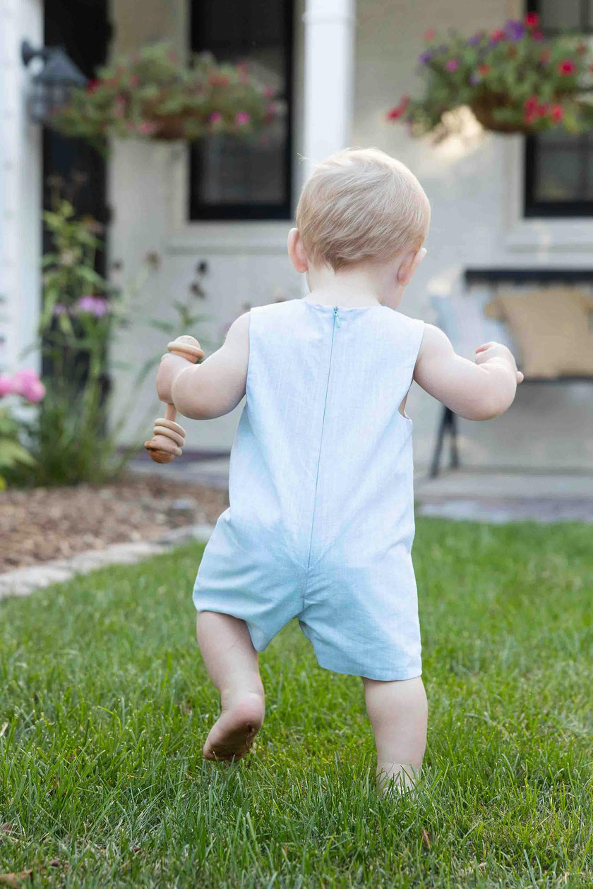 Linen Look Shortall With Trains