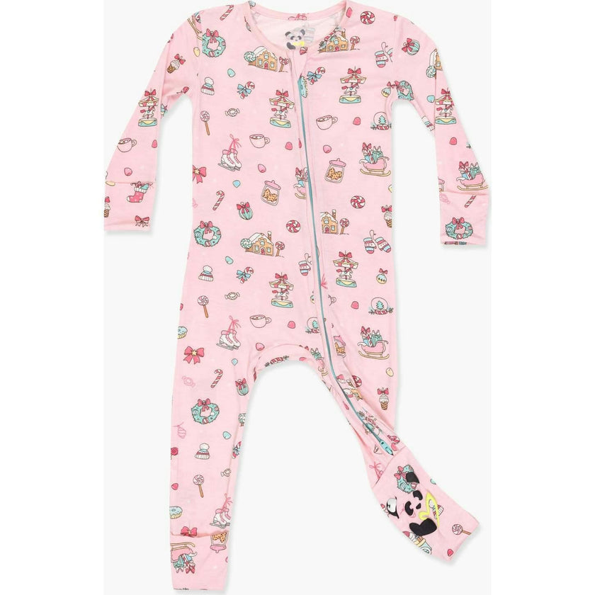 Candy Cane Lane Bamboo Convertible Footie