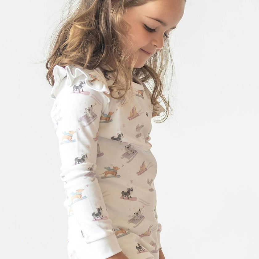 Ski Pups Girl Pima Long Pajama Set