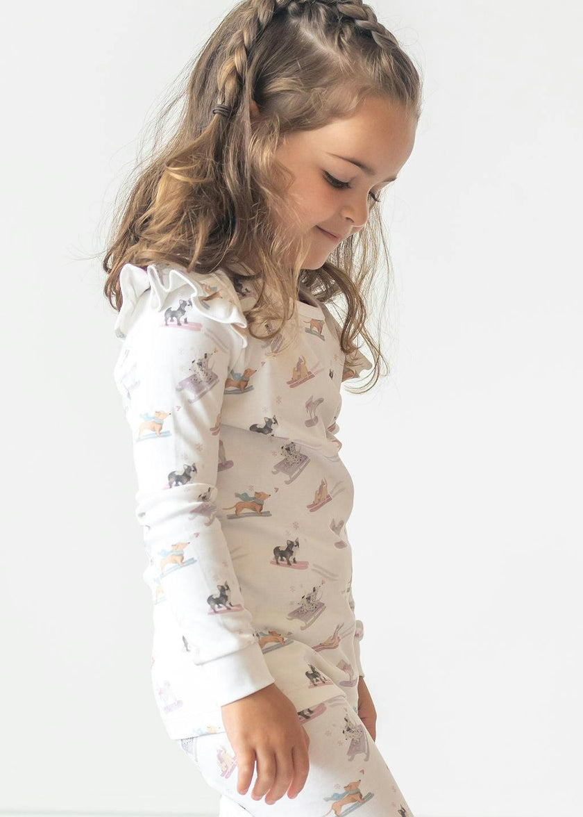 Ski Pups Girl Pima Long Pajama Set
