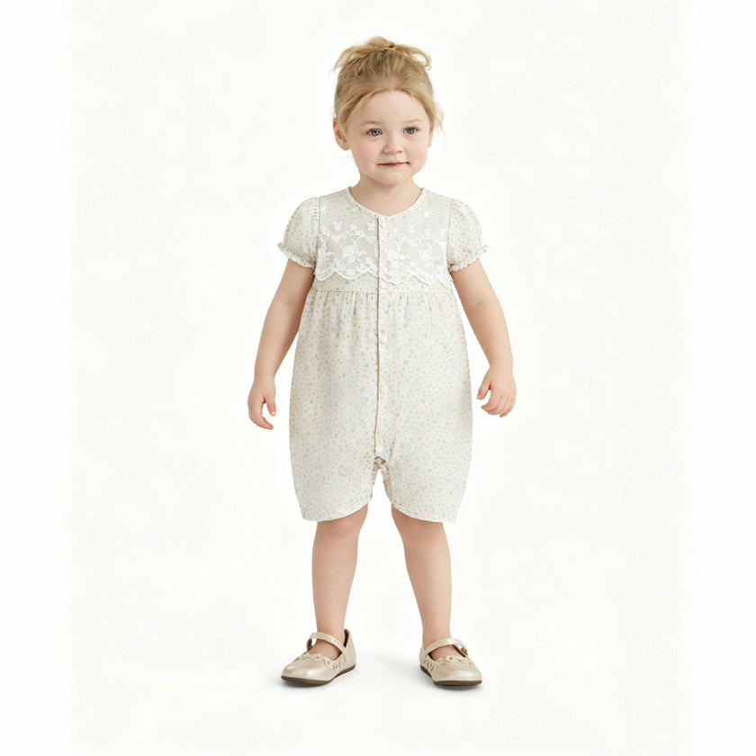 Cream Lace Blossom Romper