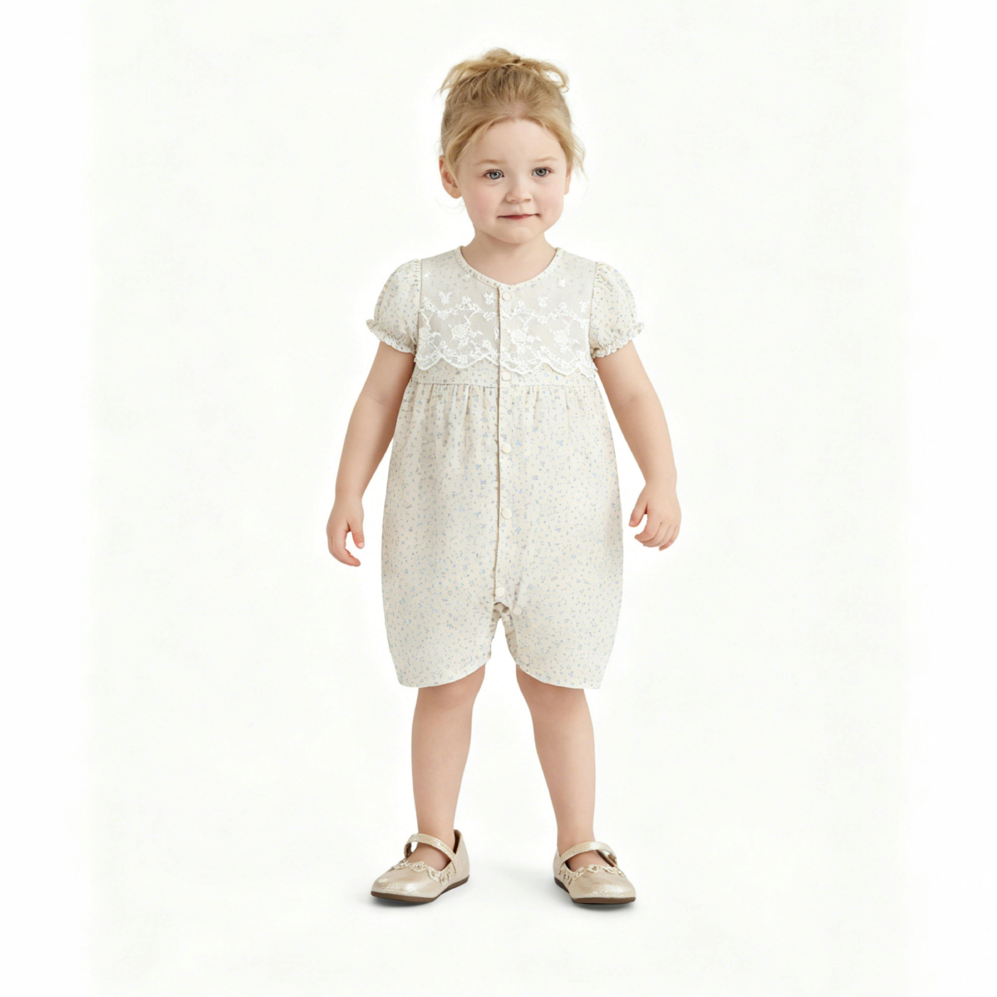 Cream Lace Blossom Romper