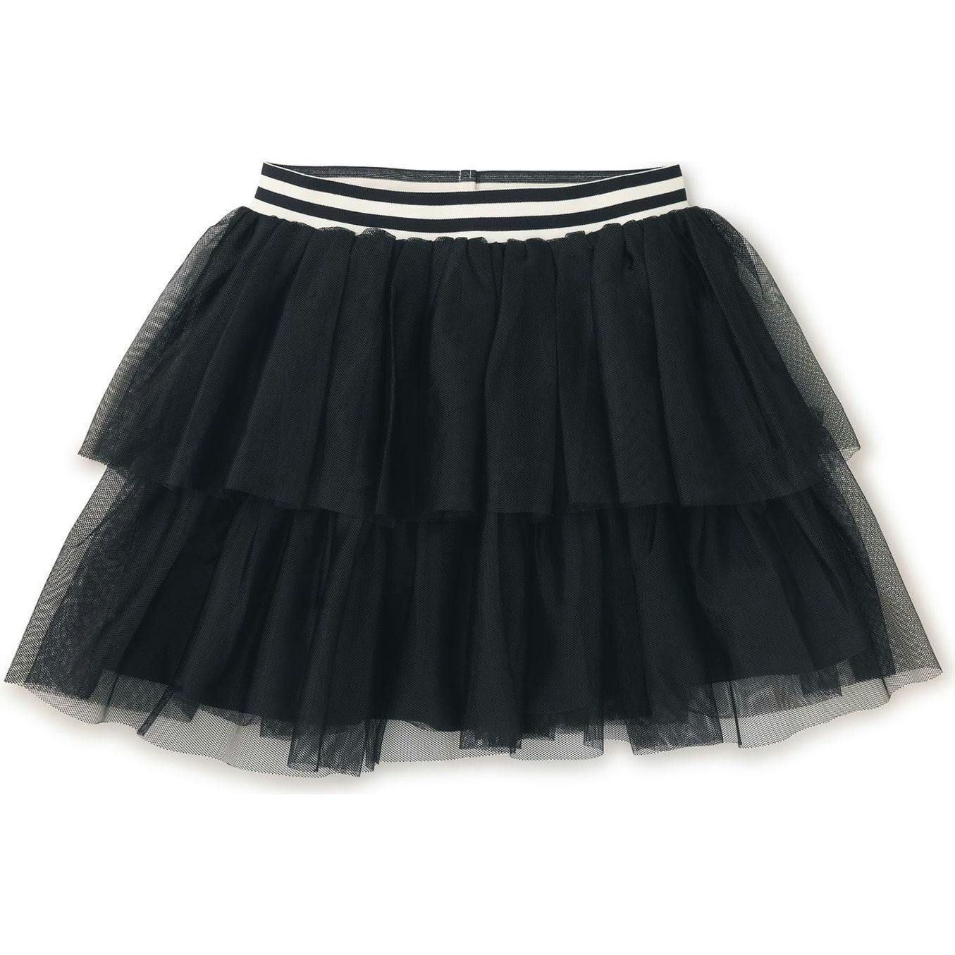 Tiered Tulle Skirt, Black