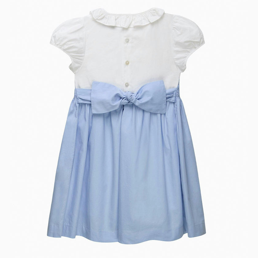 Willow Rose Hand Smocked Dress in Cornflower