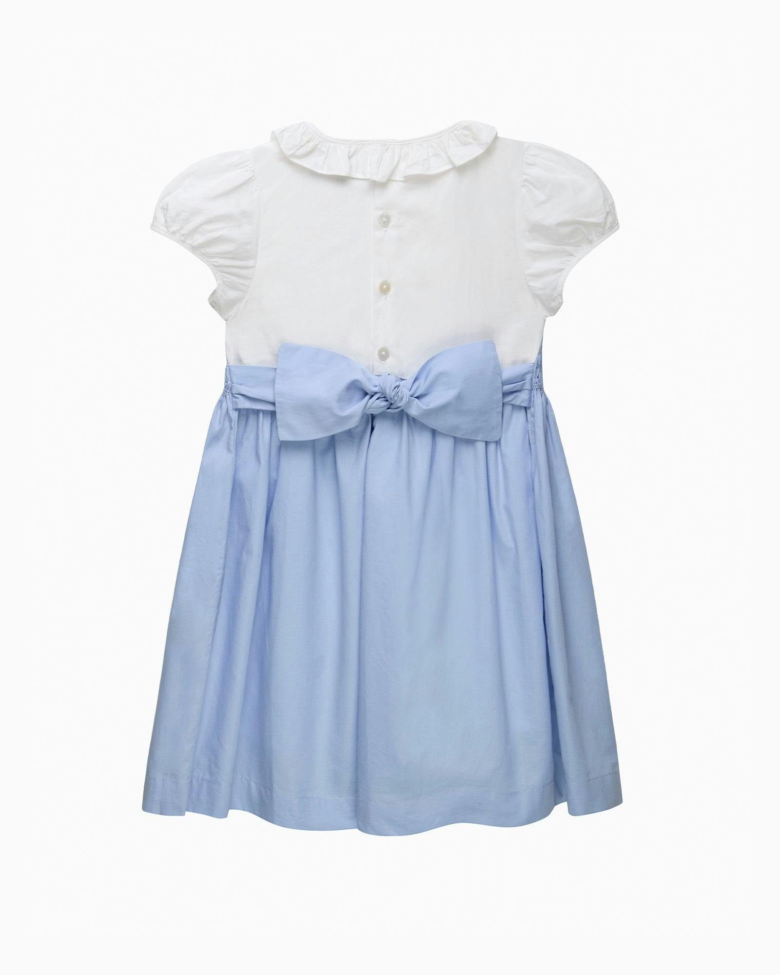 Willow Rose Hand Smocked Dress in Cornflower