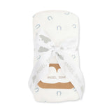 Little Horseshoes Blue - Swaddle Blanket