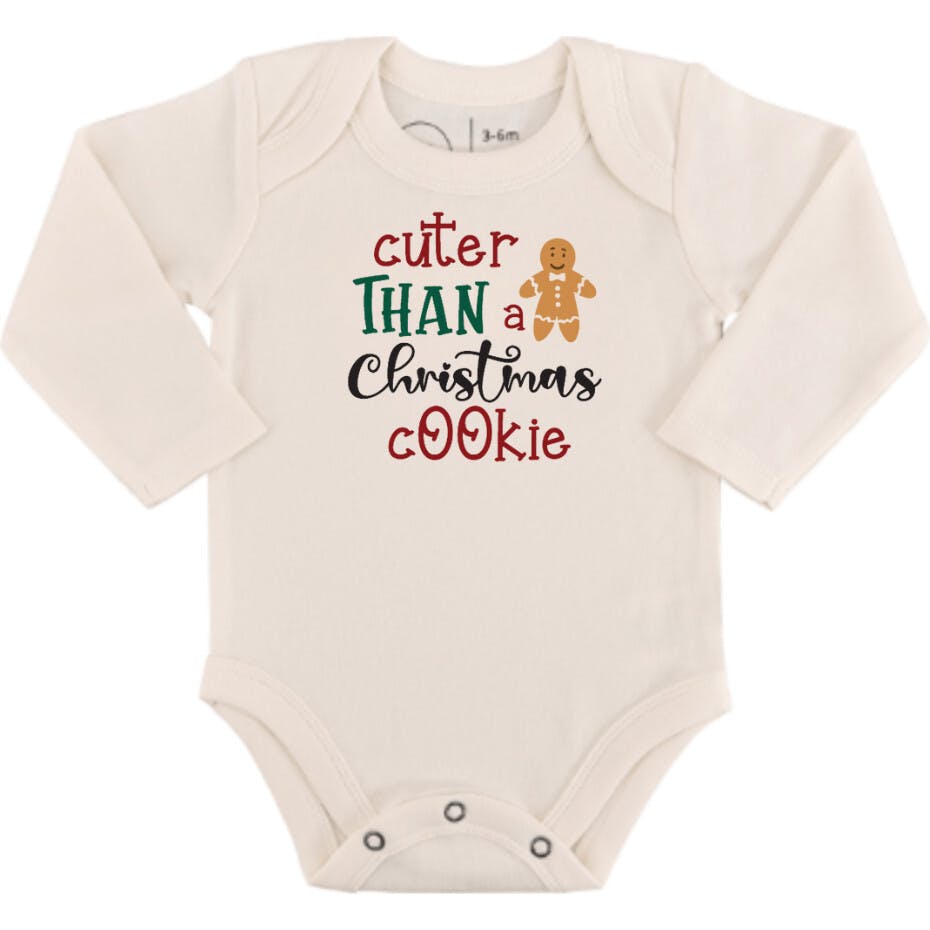 long sleeve graphic bodysuit | christmas cookie