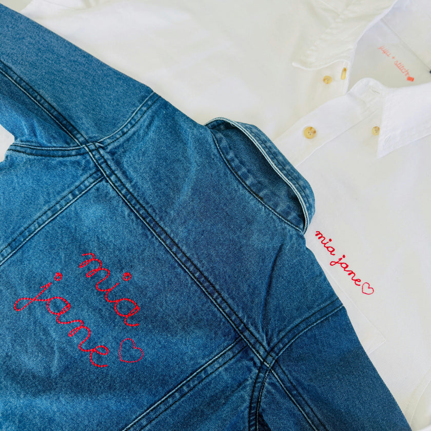 Baby & Kids Back Embroidery Denim Jacket