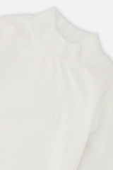 Brushed Rib Mock Neck Top Off-White