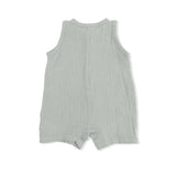 Solid Muslin Desert Green - Sleeveless Shortie Romper