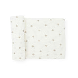 Stretch Knit Swaddle Blanket - Grey Cross