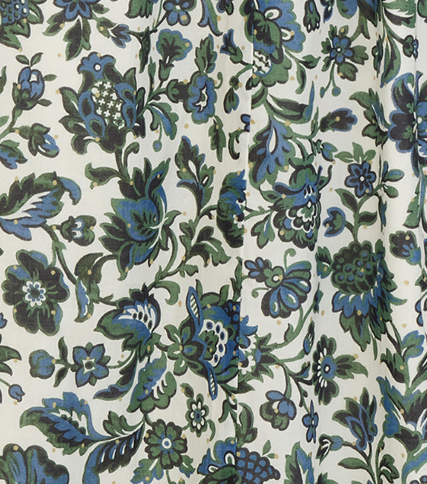 The Eugenia Nap Dress -  Jacobean Bloom Blue/Green