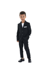 Black Twill Peak Lapel Blazer