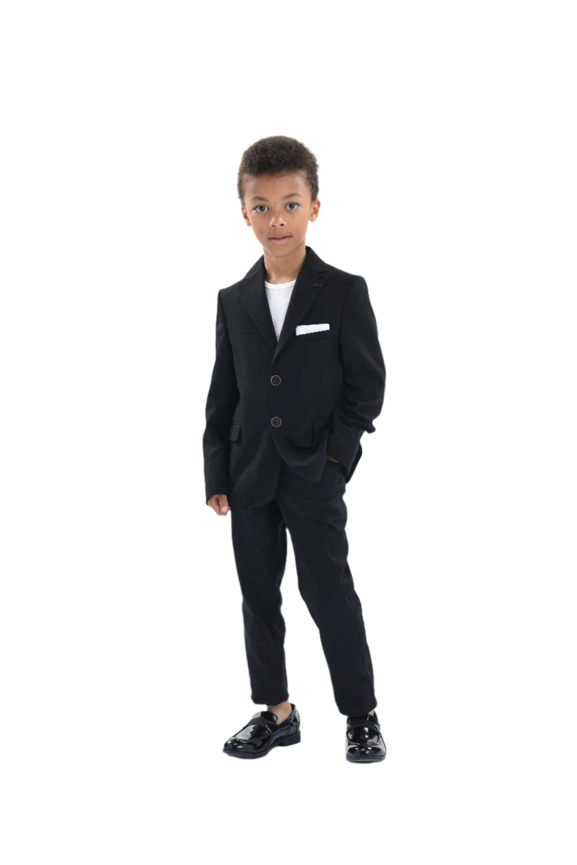 Black Twill Peak Lapel Blazer
