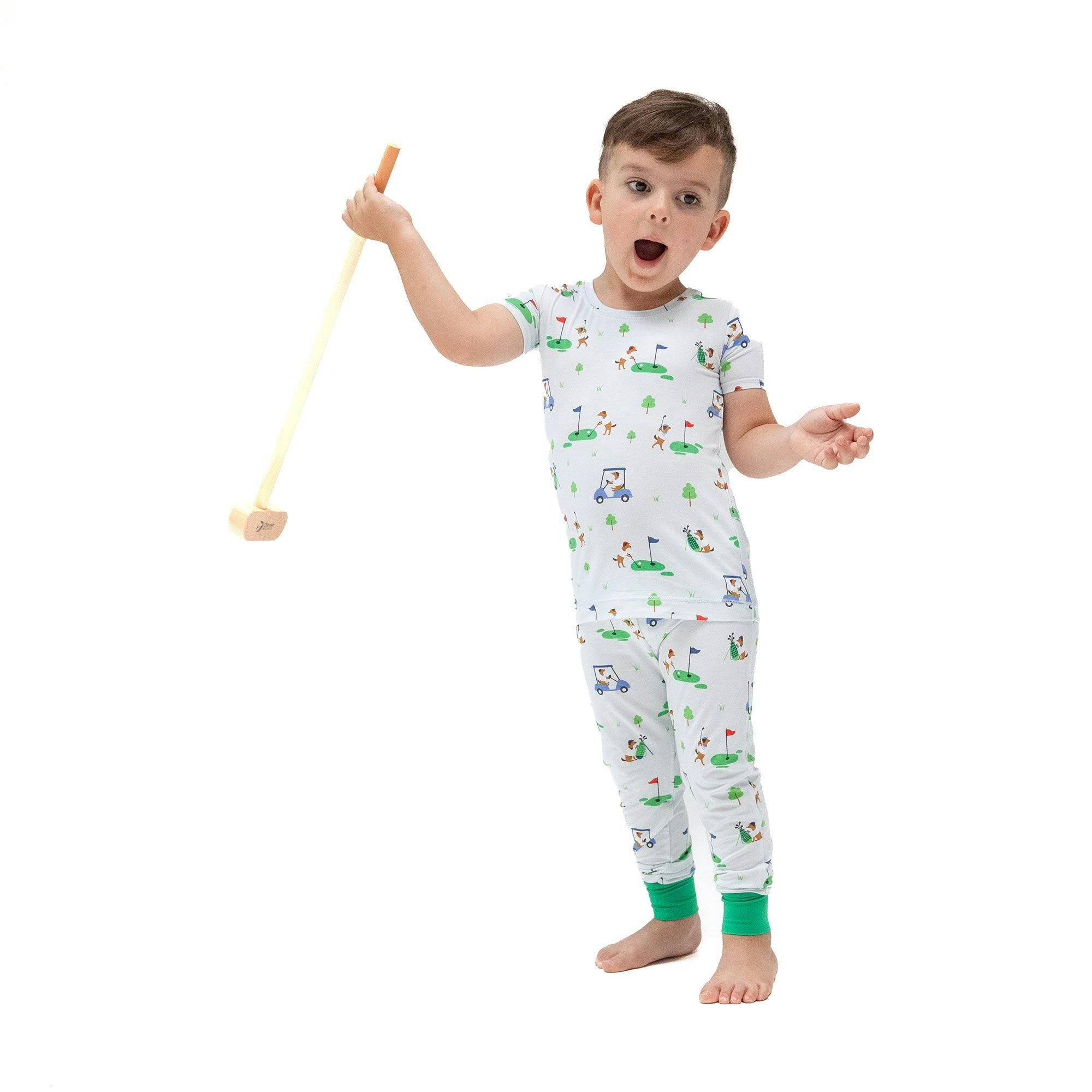 Dog Gone Golf - Blue - Short Sleeve Loungewear Set