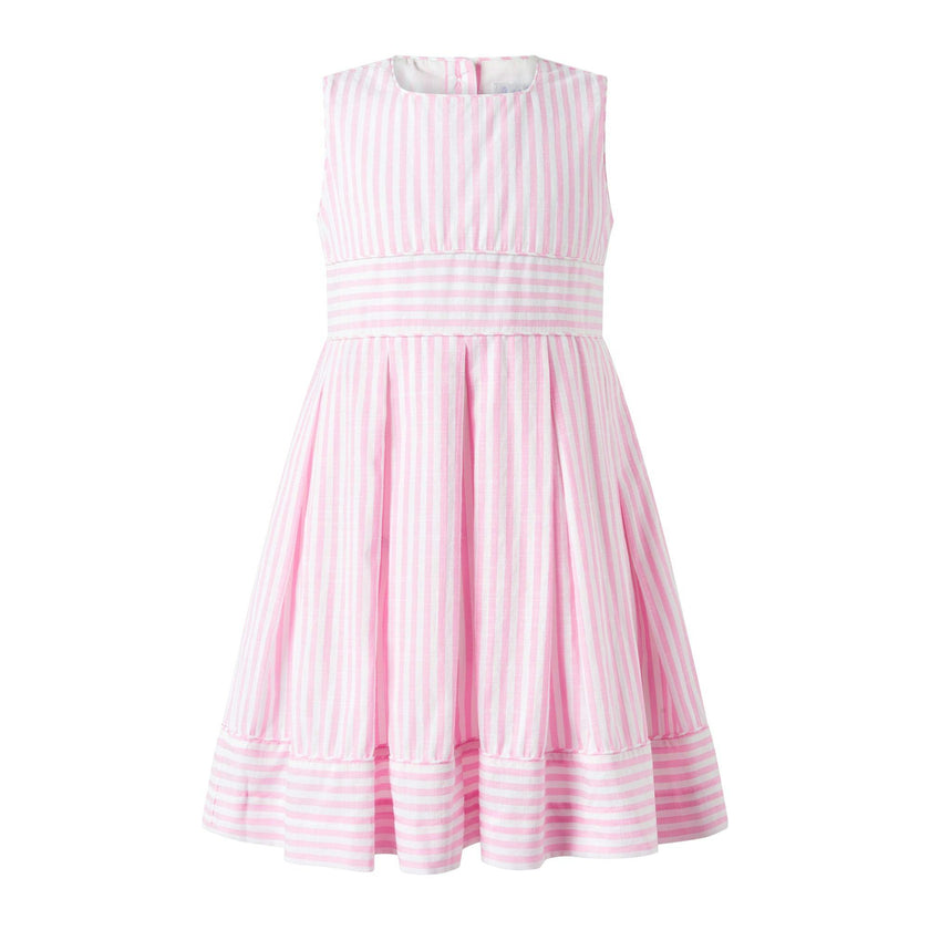 vertical stripe pleated dress Pastel Oxford 7y Joules Monique Contrast Maxi Dress effect V EU/UK Size:4