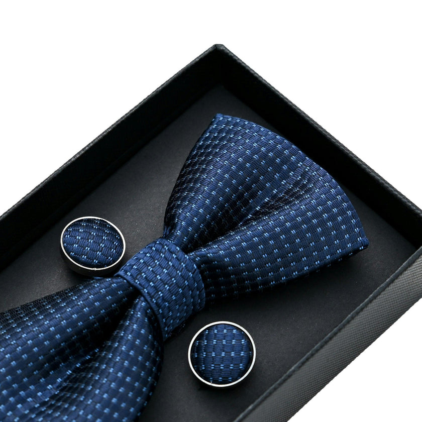 Navy and Light Blue Bowtie Set