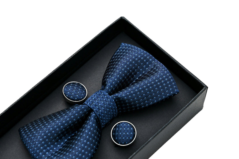 Navy and Light Blue Bowtie Set