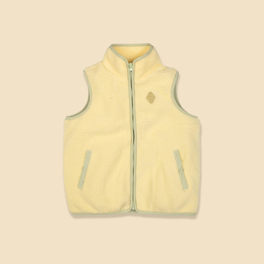 Polar Fleece Vest in Pale Yellow