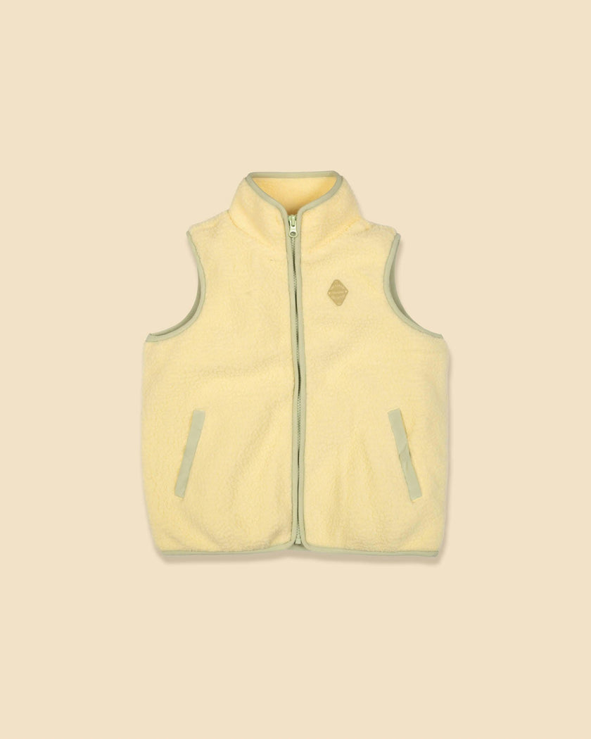 Polar Fleece Vest in Pale Yellow