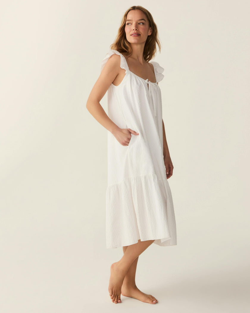 Women's Swiss Dots Celeste Nightgown in White